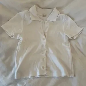 Brandy Melville Tops John Galt White Caroline Knit Polo Top